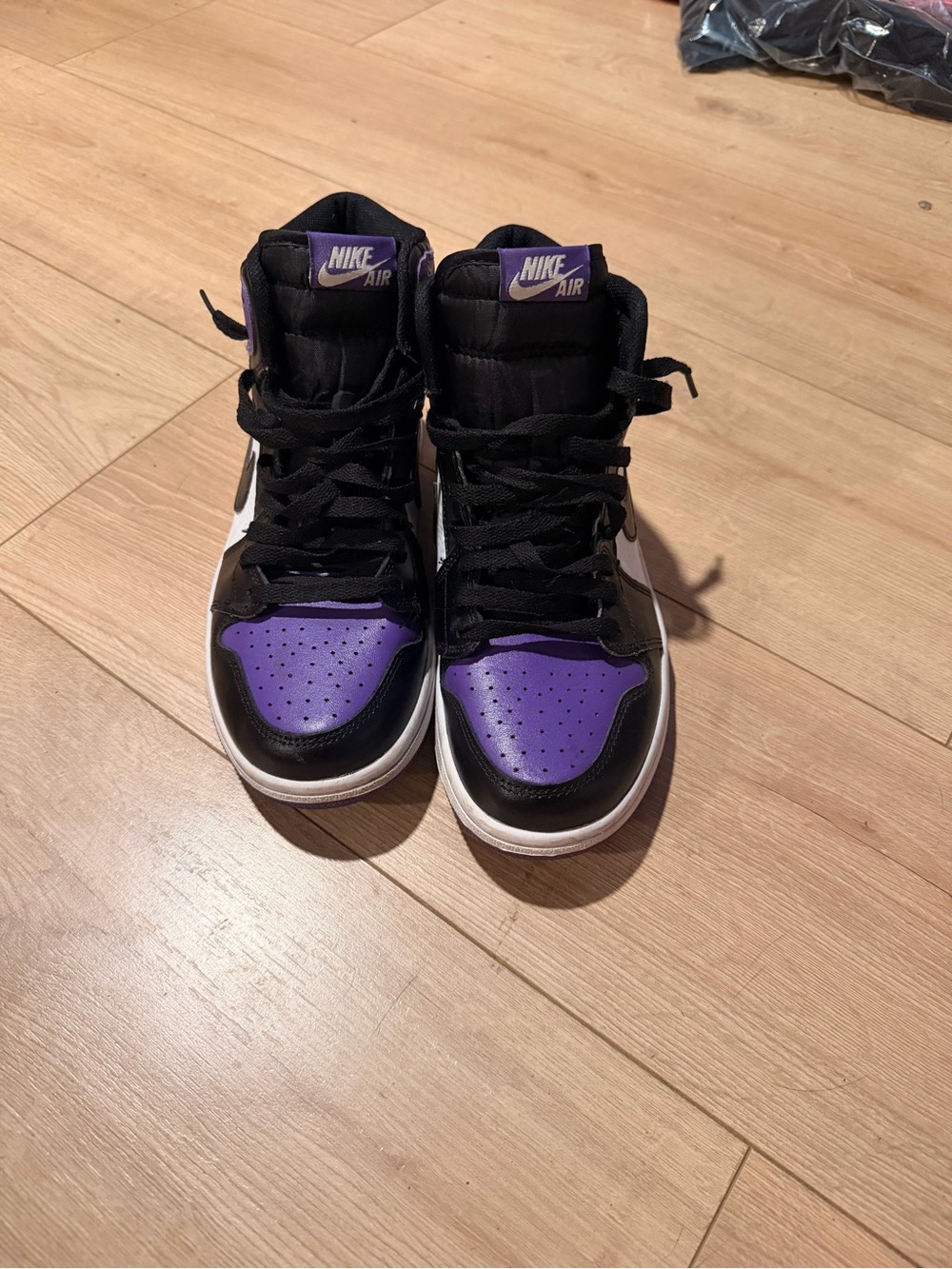 Nike High-Top Sneakers in Black & Purple